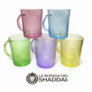 Cinco tazas de vidrio pastel POCILLO COLORES (CALIENTE Y FRIO)