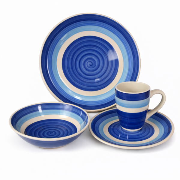 Juego de mesa cerámico azul y blanco VAJILLA ARTYSAN