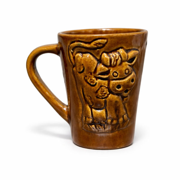 Taza rústica con diseño de vaca POCILLO ARTESANAL #9 VARIOS TAMAÑOS
