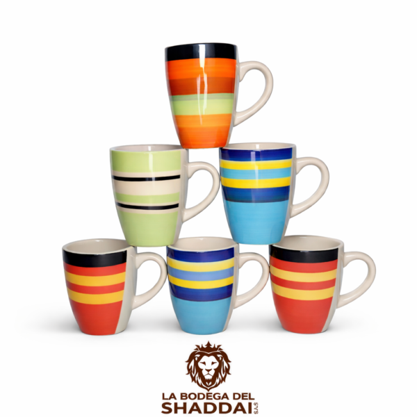 Tazas cerámicas coloridas en pirámide MUG 10 OZ ARTESANAL
