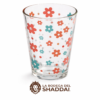 Vaso decorado con flores y logo VASO CRISTAL #8 ONZ DECORADO